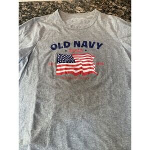 Old Navy Tee Shirt‎ XL 2025 American Flag Gray       3627